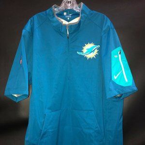 MIAMI DOLPHINS TEAM ISSUED/GAME USED ON FIELD NIKE 1/4 ZIP UP WINDBREAKER SHIRT